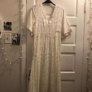 Anthropologie small white/ivory soft lacey dress